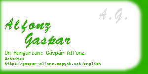 alfonz gaspar business card